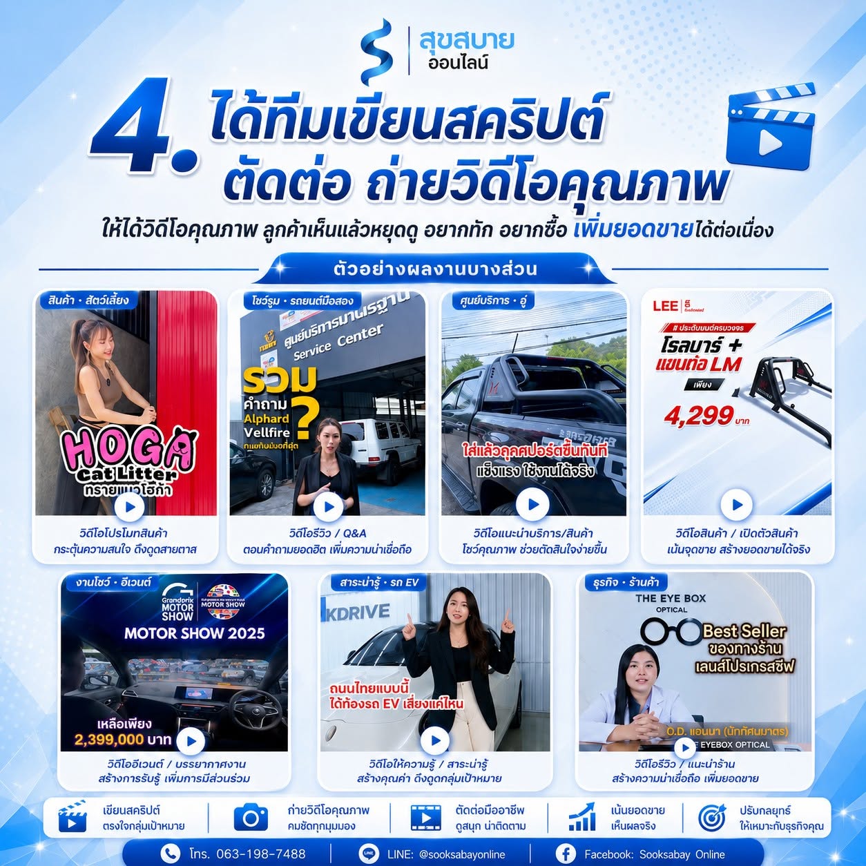 4. ได้ทีมเขียนสคริปต์ ตัดต่อ ถ่ายวิดีโอคุณภาพ